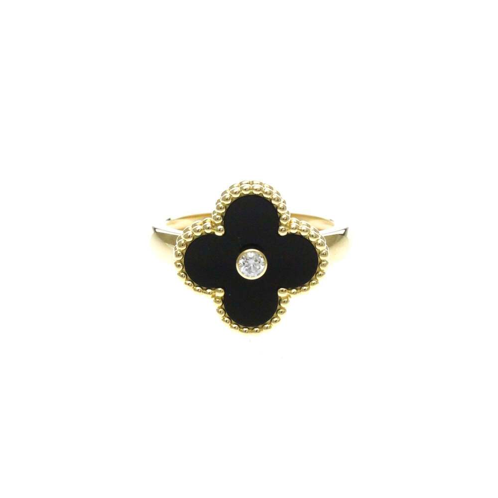 Van Cleef & Arpels Vintage Alhambra 18K Yellow Gold with Carnelian and Diamond